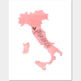 Pink Watercolor Florence Italy Sticker Posters and Art